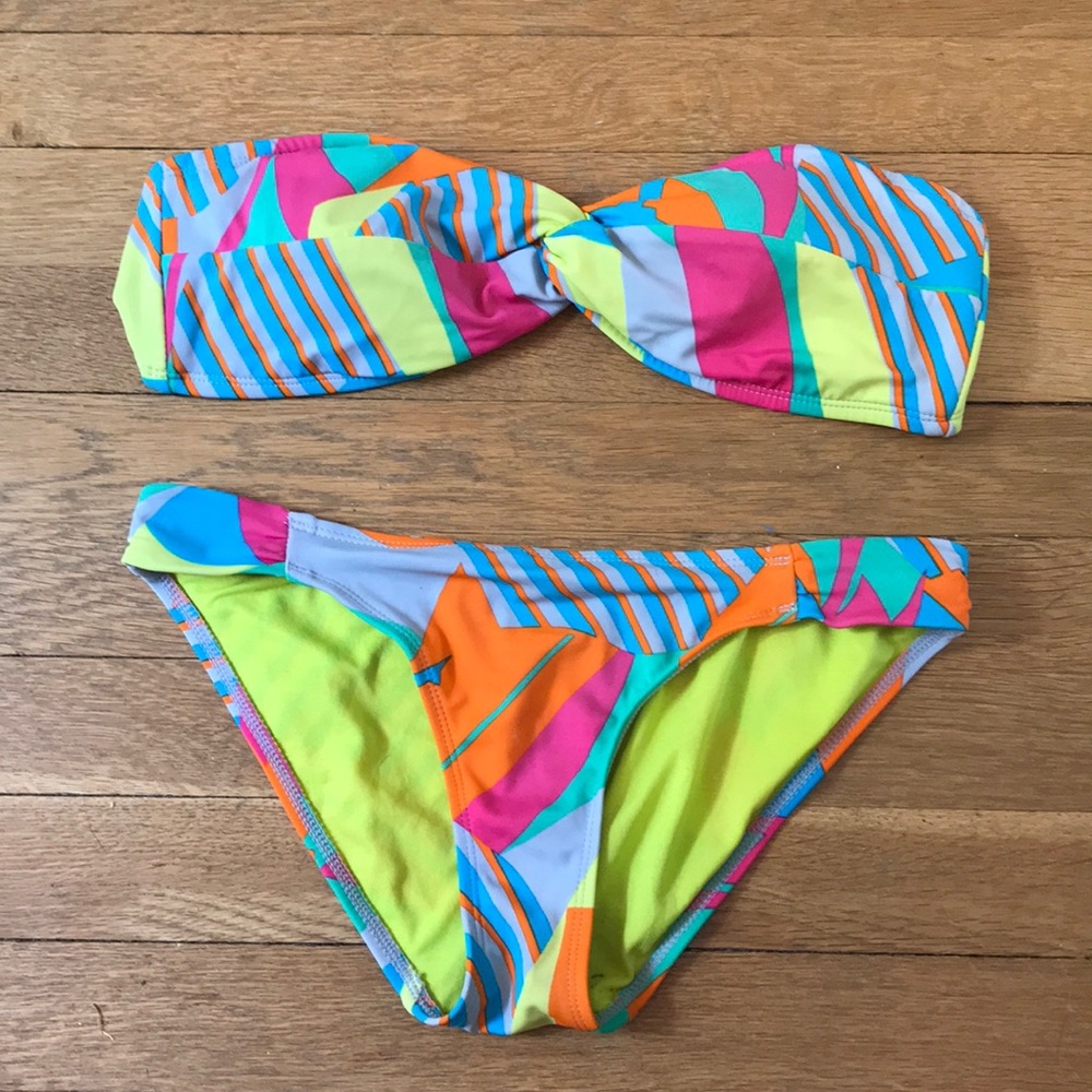 Xhilaration Multi-colored bright patterned bikini